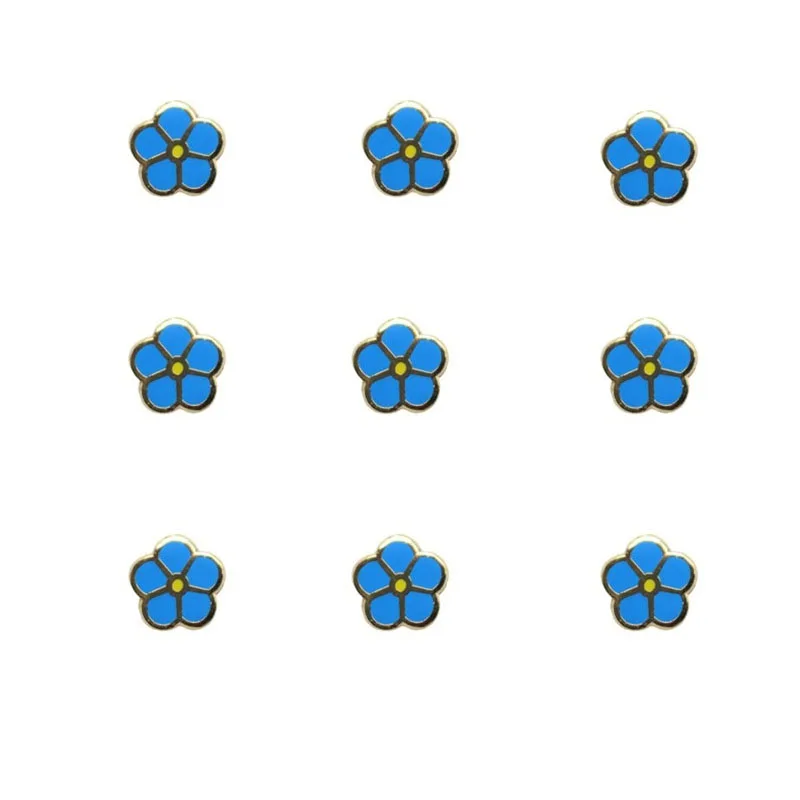 9 PCS Masonic Lapel Pin -  FORGET ME NOT Lapel Pin Freemason Blue Flower Symbol Badges with Clutch, 0.3\'\'