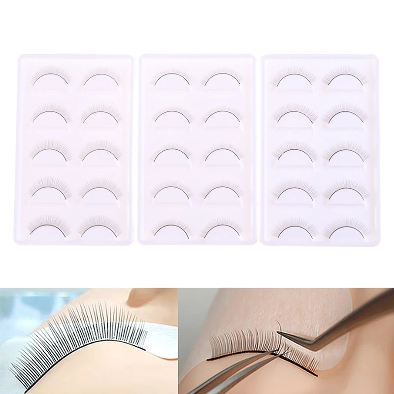 5 pares de práctica de pestañas, suministros para extensiones de pestañas, tira de pestañas postizas para entrenamiento, extensión de pestañas, herramienta de maquillaje de belleza