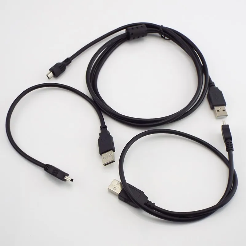 0.3m/0.5m/1m/3m/5m Mini USB Data Charging Cable Cord 5pin USB T-port Extension Cables Computer MP3/MP4 Adapter Connector B5