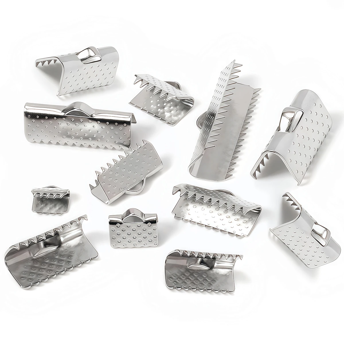 10/30 Stück Edelstahl-Crimp-Perlen, Cove-Verschlüsse, Kordel-, Band- und Lederclips, Abdeckungen, Verschlüsse und Verbinder für die DIY-Schmuckherstellung – Detail 6
