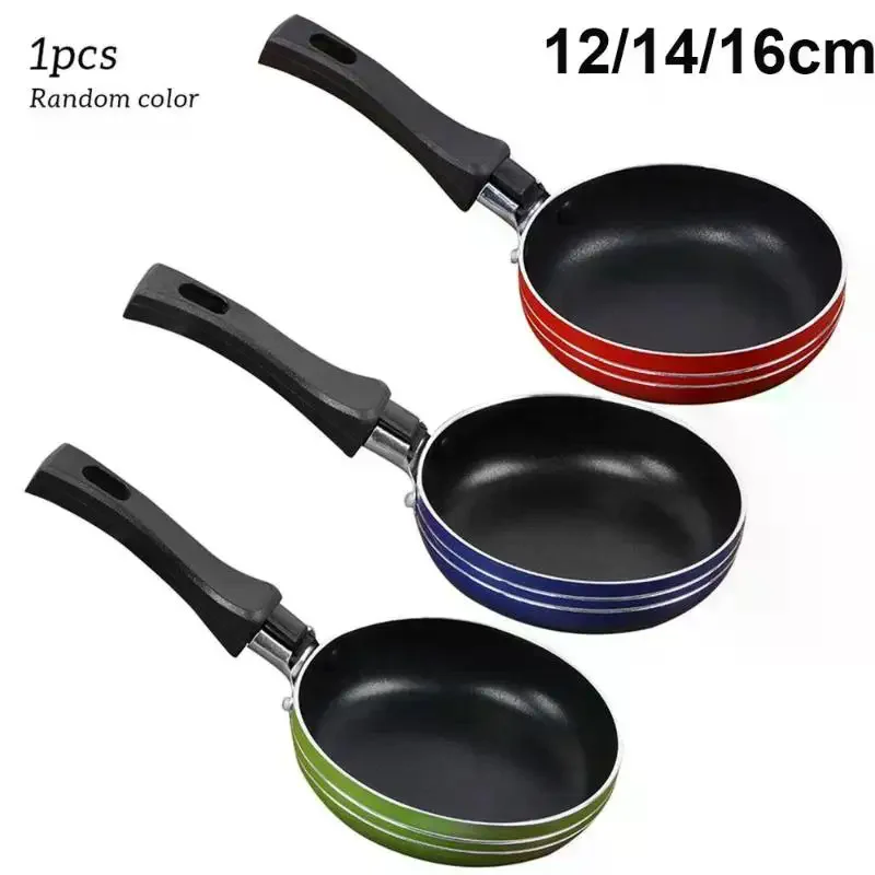 For Kitchen Cookware Home Use Egg Frying Pan Random Color 12cm/14cm/16CM Mini Frying Pan Non-Stick Steel Frypan Pot Saucepan