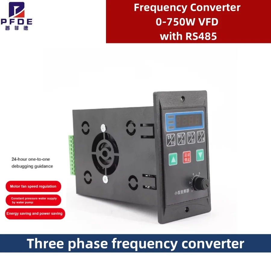 ENGLISH  Frequency Converter 750W VFD Single Phase 220V Input    3 Phase 220V Output RS485 Inverter for Ac 3 Phase Motor Drive