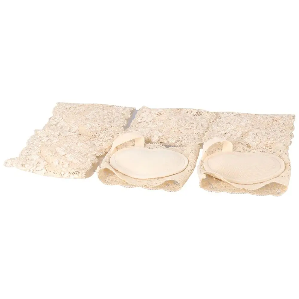Forefoot Socks Solid Color Elasticity Lace Women Socks Toe Separator Socks Foot Care Five Finger Socks Mesh Half Palm Insoles