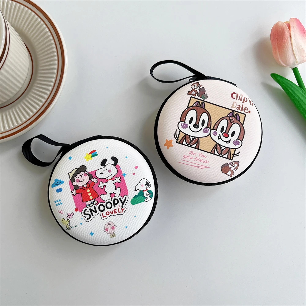 9.5cm Earphone Storage Box For Airpods Cable USB U Disk Carry Zipper Bag Hello Kitty Kuromi Cinnamoroll Stellalou Duffy Snoopy