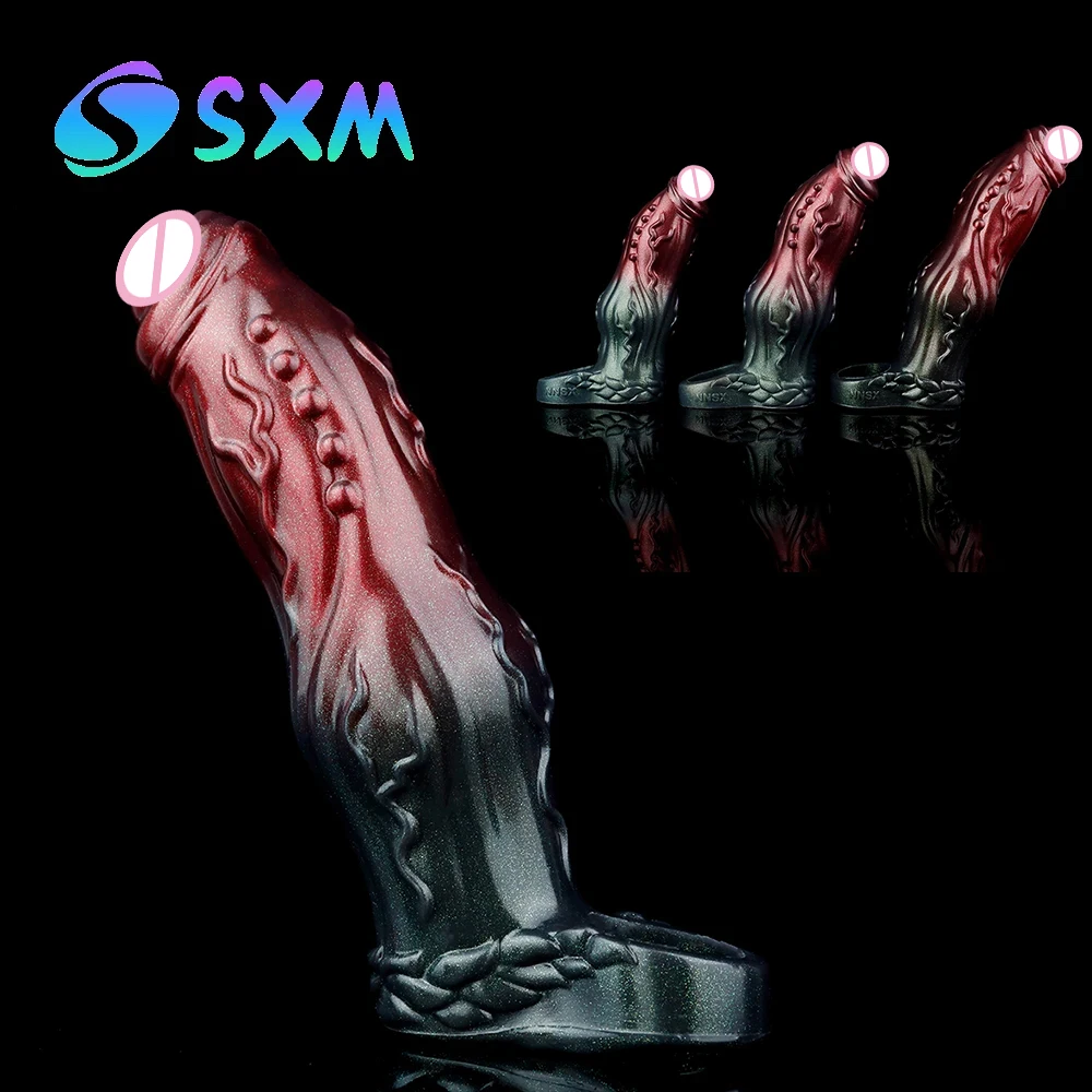 SXM القضيب توسيع كم سيليكون دسار غمد القضيب موسع خاتم الديك الجنس لعب رجل تأخير القذف الواقي الذكري قابلة لإعادة الاستخدام #4