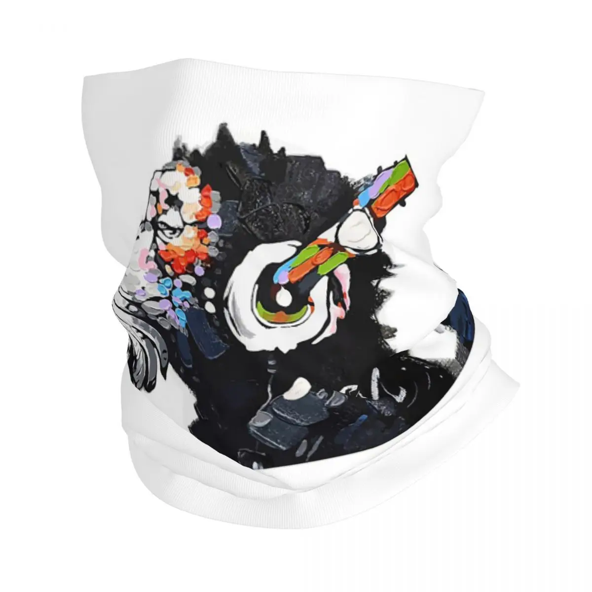 

Бандана-шарф с принтом обезьяны, с наушниками