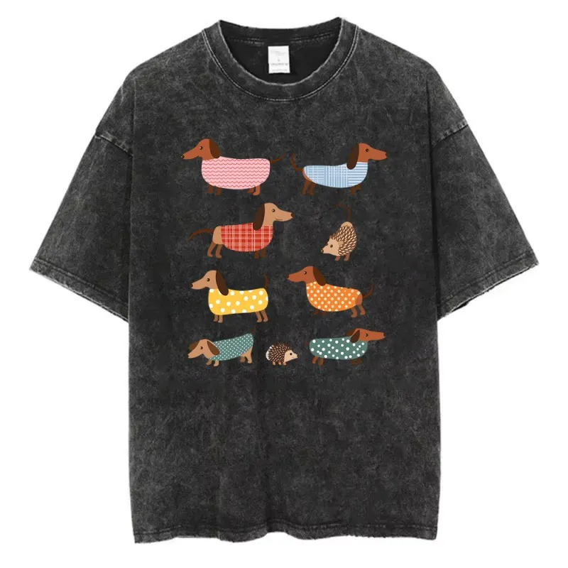 Cotton Oversized Short Sleeve T-shirt Crew Neck Tee Ocean Animals Print Vintage Marine Life Graphic Casual Streetwear Top unsex
