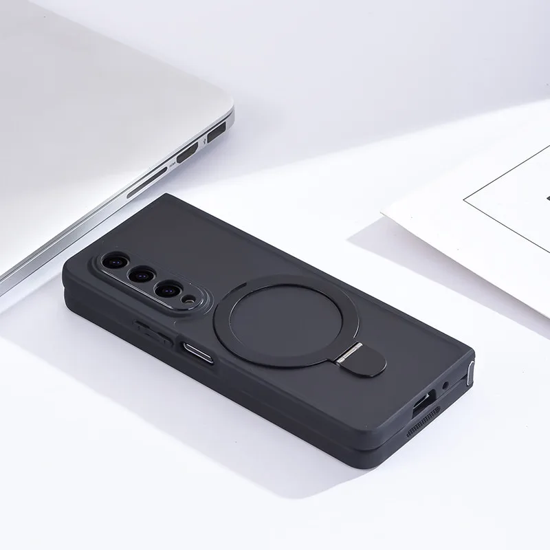 Caixa de telefone com suporte invisível para Samsung Galaxy Z, Shell, tampa traseira, Magsafe, PC rígido, Fold 4, Z Fold 5