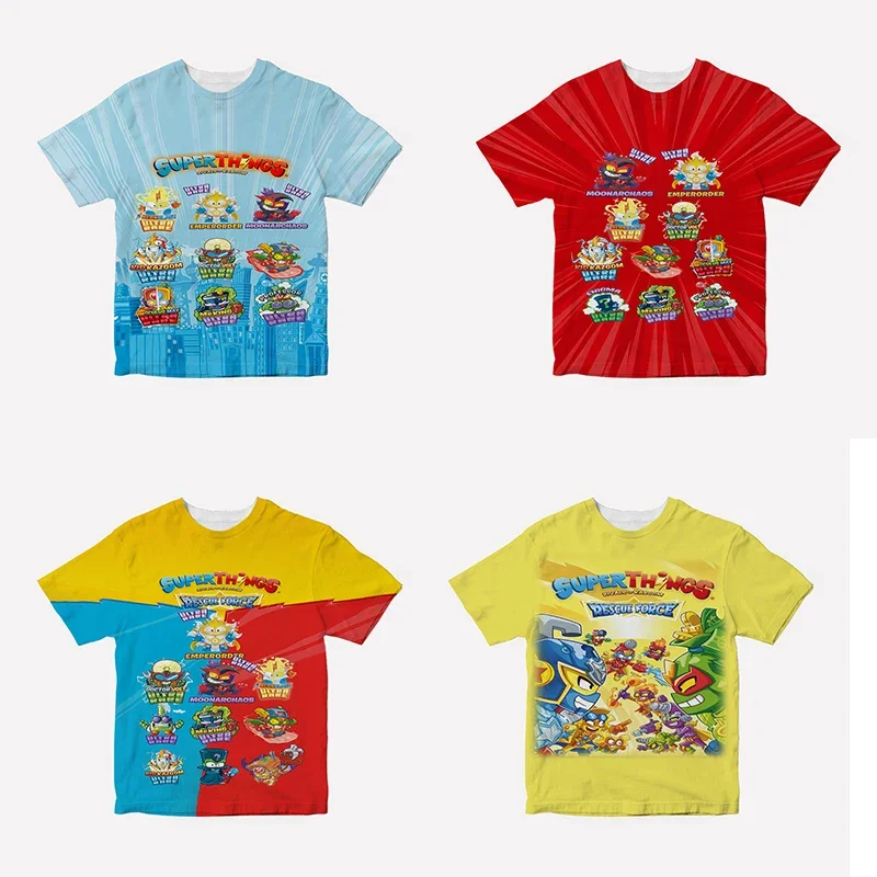 SuperThings 10 T-shirt Superzings Rescue Force Boys Children 3D Super Zings Boys Girls Cartoon T Shirt Kids 3-14 Year Clothes