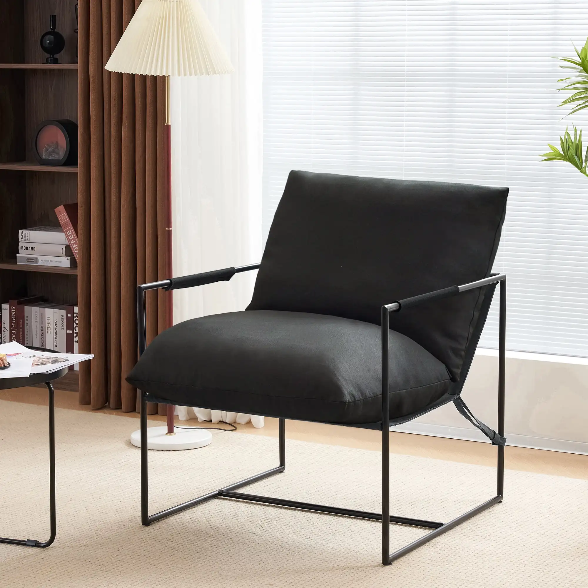 Living Room Chair Sling Accent Chair with Metal Frame, Durable and comfortable chair for overall relief of muscle fatigue