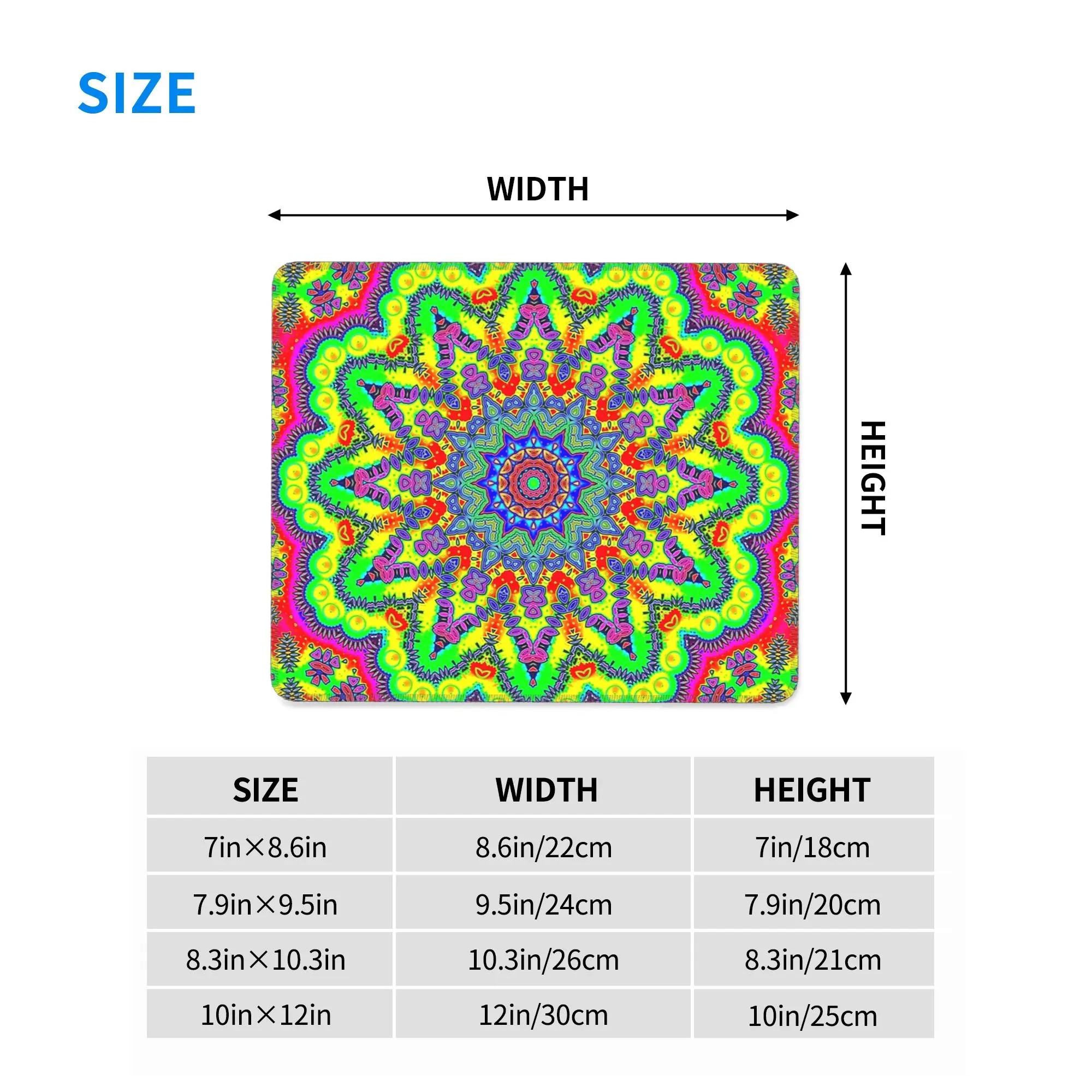 Psychedelic Trippy Acid LSD Art Mouse Pad Computer Keyboard Mouse Mat Gaming PC Laptop Desk Mat Office Accessories Table Mats