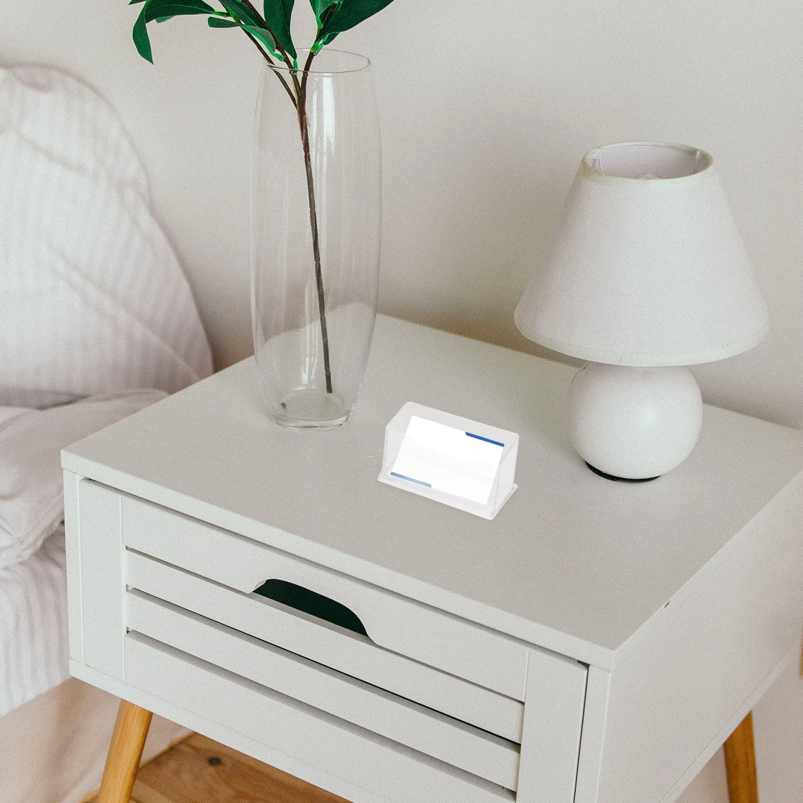 6 قطعة حاملي بطاقات الأعمال من الأكريليك الشفاف حامل عرض سطح المكتب حامل منظم حامل شفاف لمعرض مكتب المكتب #3