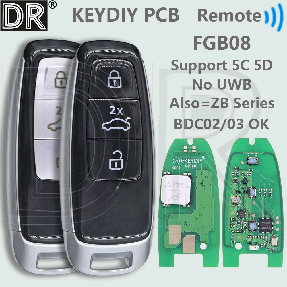 

DR FBG08 Support MQB49/5C 5D No UWB Also Can As ZB Used KEYDIY PCB Car Remote Key Or Shell For Audi VW Volkswagen BMW Porseche