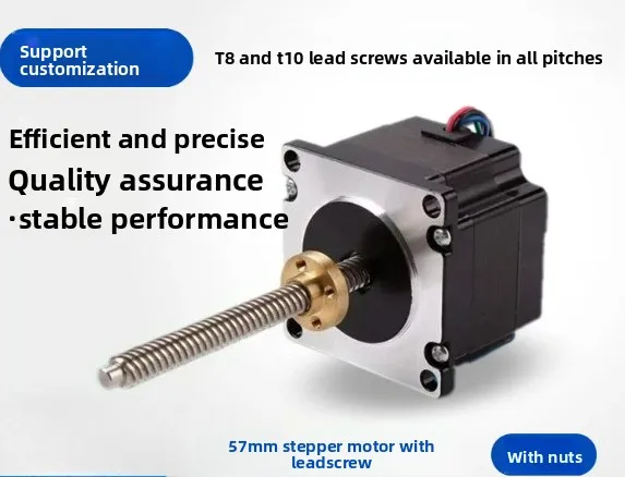 NEMA23 57mm Linear Stepper Motor T8  Screw, 1.8° 2-Phase Hybrid Lead Screw Stepping Motor T8