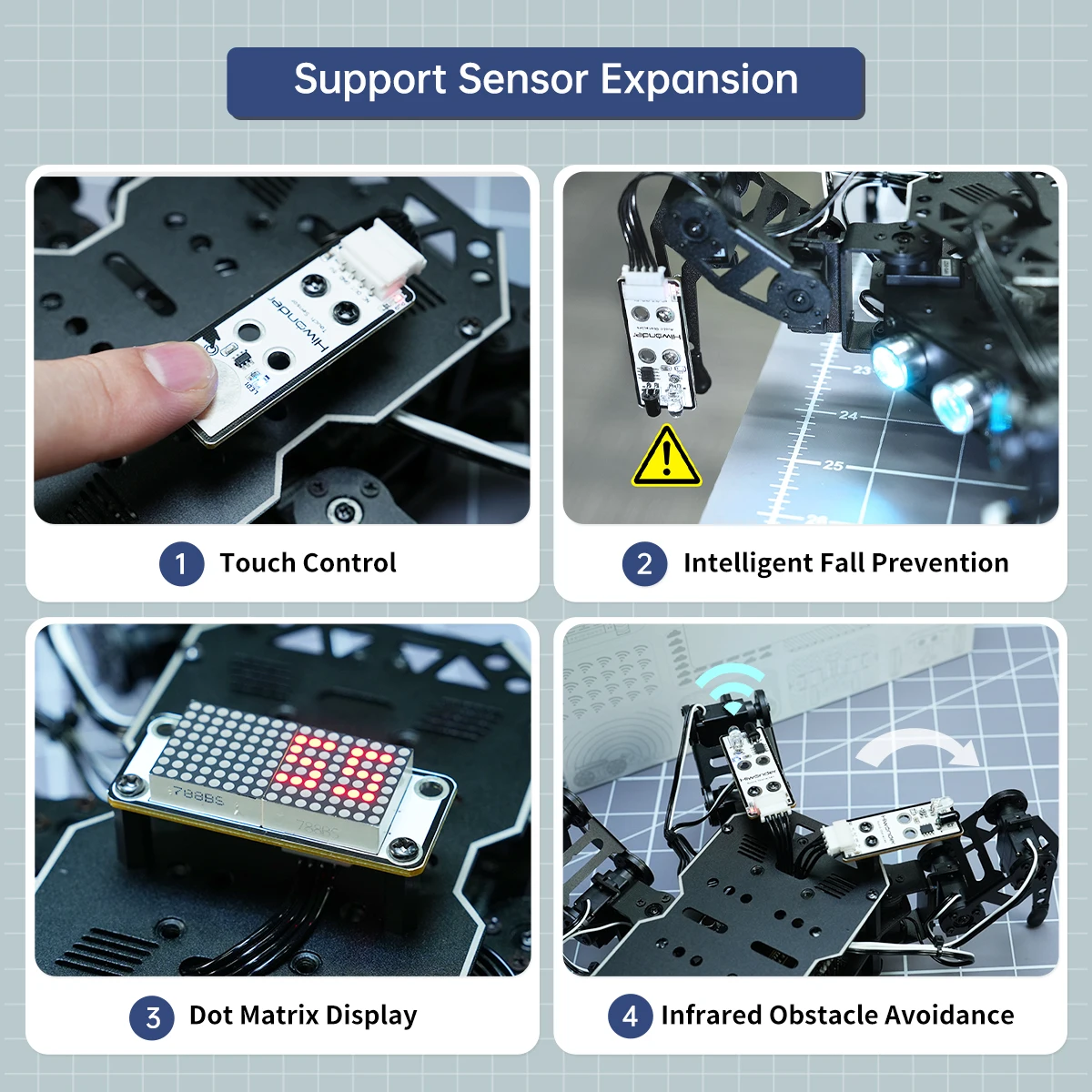 NEW Factory Hiwonder MiniHexa Hexapod STEM Robot with AI Vision & Voice Interaction, Support Arduino Programming & Sensor Expans