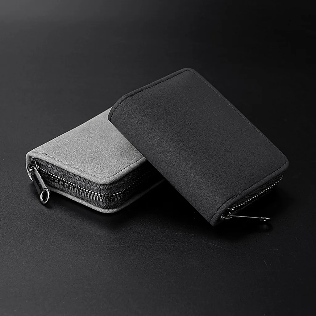 

Driver License Organizer Water Resistant Multi Slots Card Wallet Rfid Blocking Card Holder Frosted Zipper Coin Purse For Short