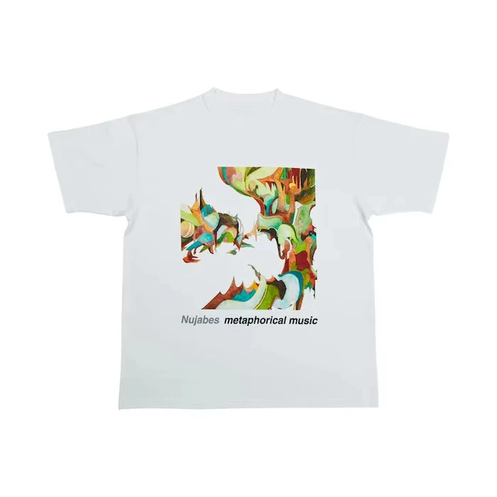 

Metaphorical Music Tee White Oversized Round Neck Short Y2k Short Sleeve Unisex Comfortable Breathable