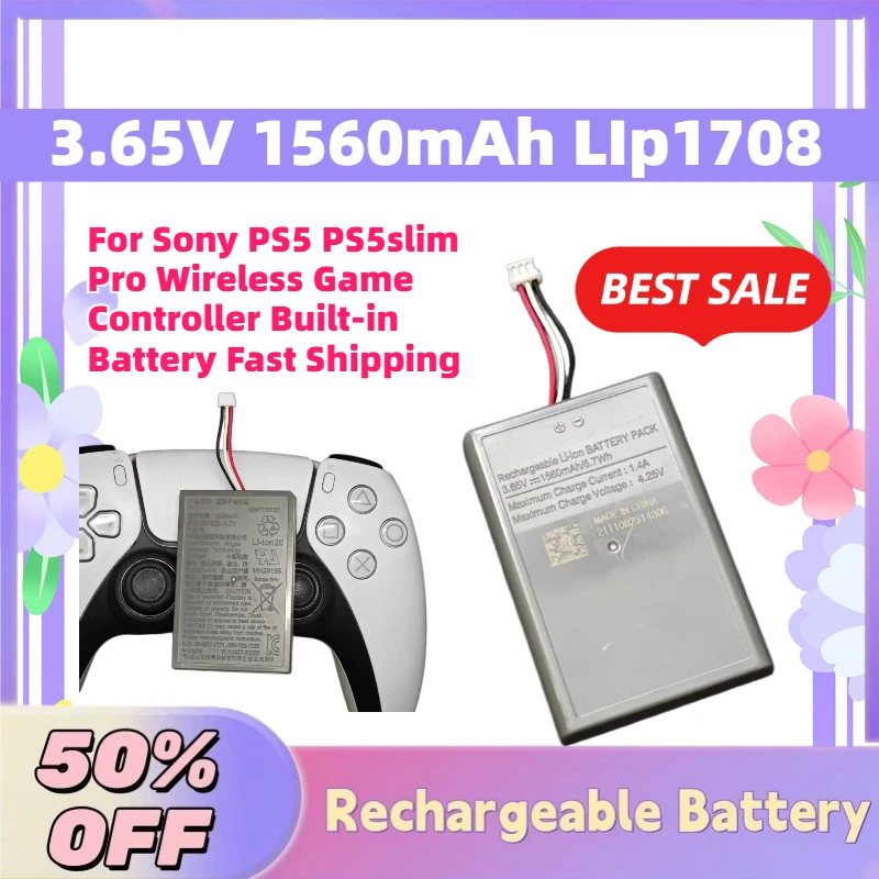 

In Stock 3.65V 1560mAh LIp1708 Digital Battery for Sony PS5 PS5slim Pro Wireless Game Controller Built-in Battery Fast Shipping
