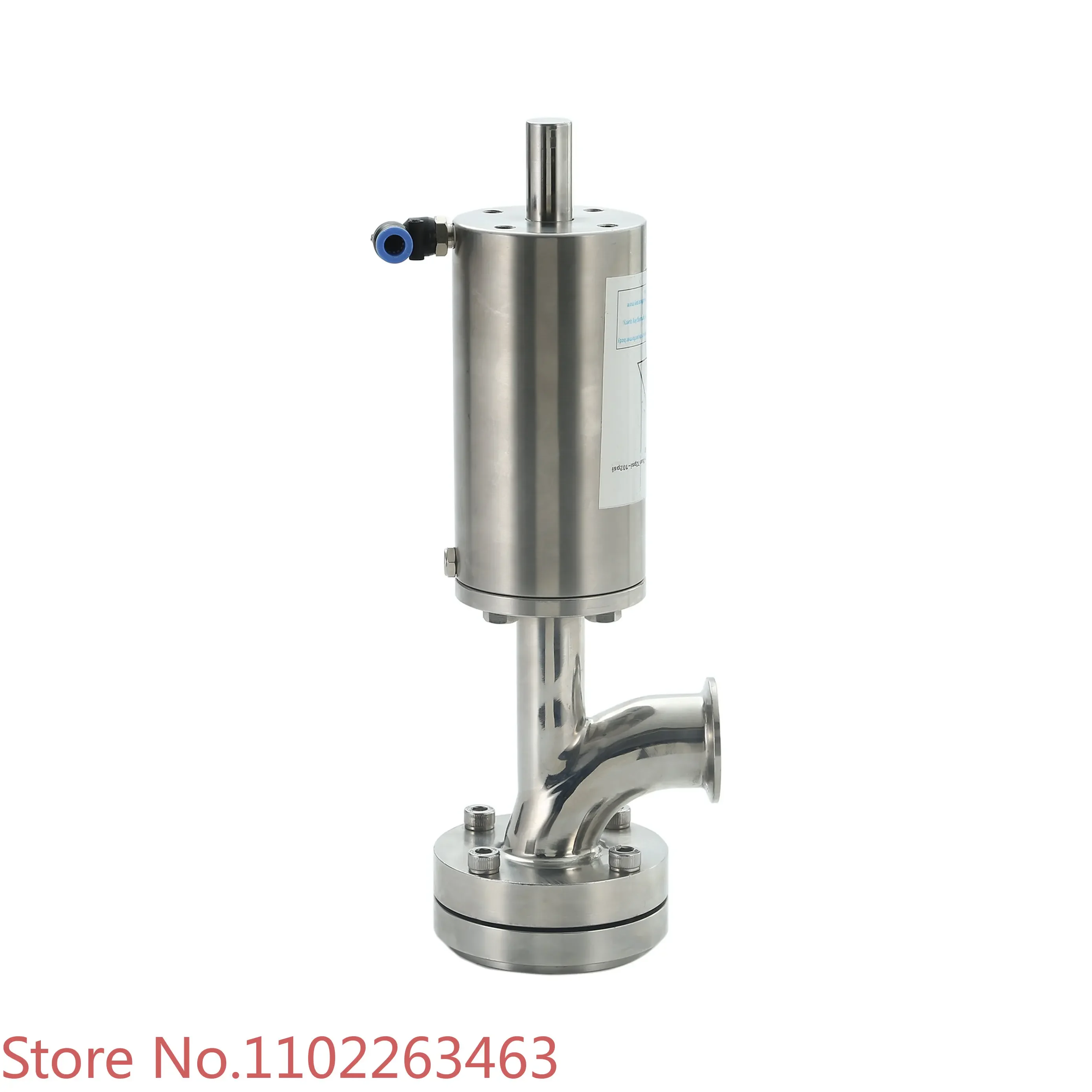 

304 stainless steel clamp type pneumatic normally closed tank bottom valve discharge valve chuck type