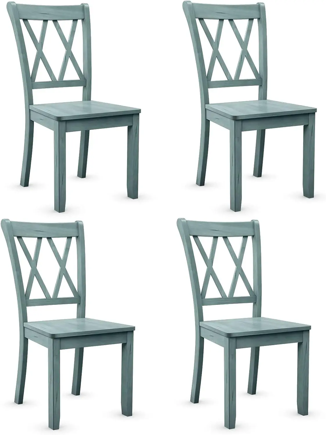 Giantex Set Of 4 Dining Chairs, Rubber Wood Dining Room Chair, Farmhouse Dining Side Chairs, Max Load 400 Lbs, Wooden Kitchen