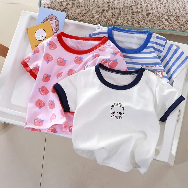 

Baby Short SleeveTT-shirt for Boys and Children Summer Baby Tops Half Sleeve Children's Clothing Summer Pure Cotton Girls' Fashi