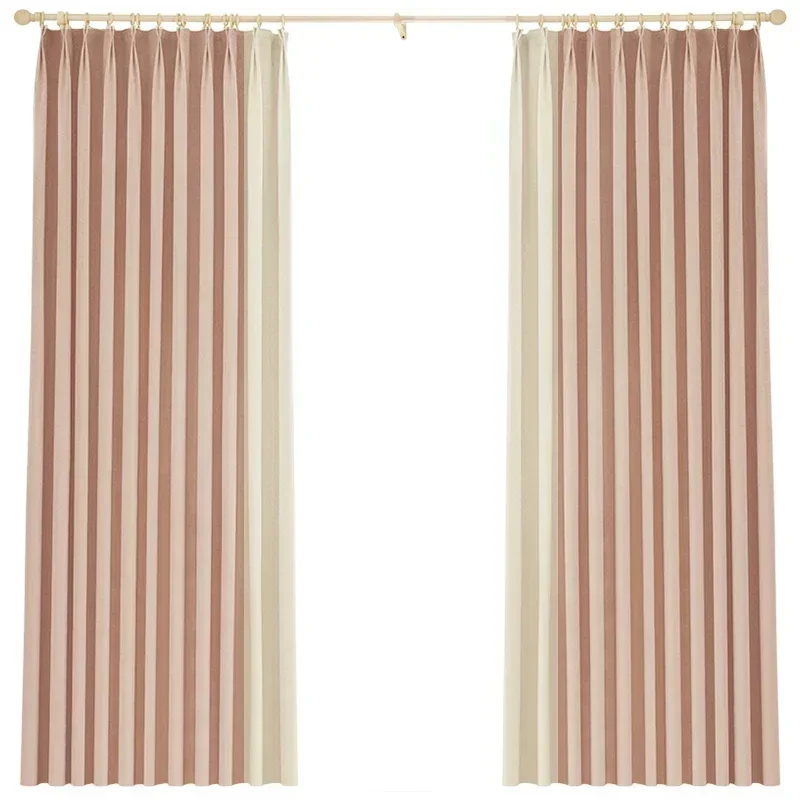 Pink French Romantic Curtains for Living Dining Room Bedroom New Netflix Girl Princess Wind Blackout Coloring Senior Sense