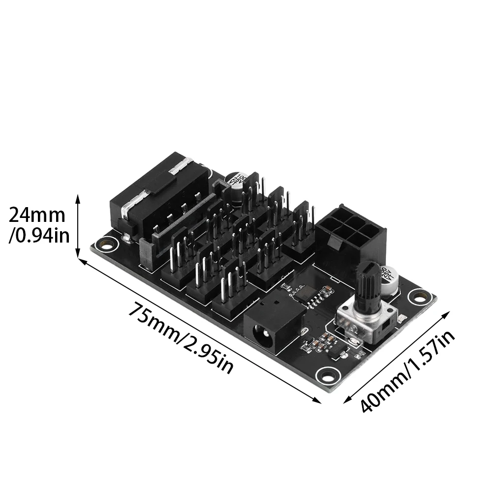 وحدة تحكم سرعة PWM قابلة للتعديل ، تبريد محور الكمبيوتر ، ضبط مقبض الباب ، 1-مروحة قابلة للتعديل ، واجهة 4Pin ، DC 12V ، 9Way
