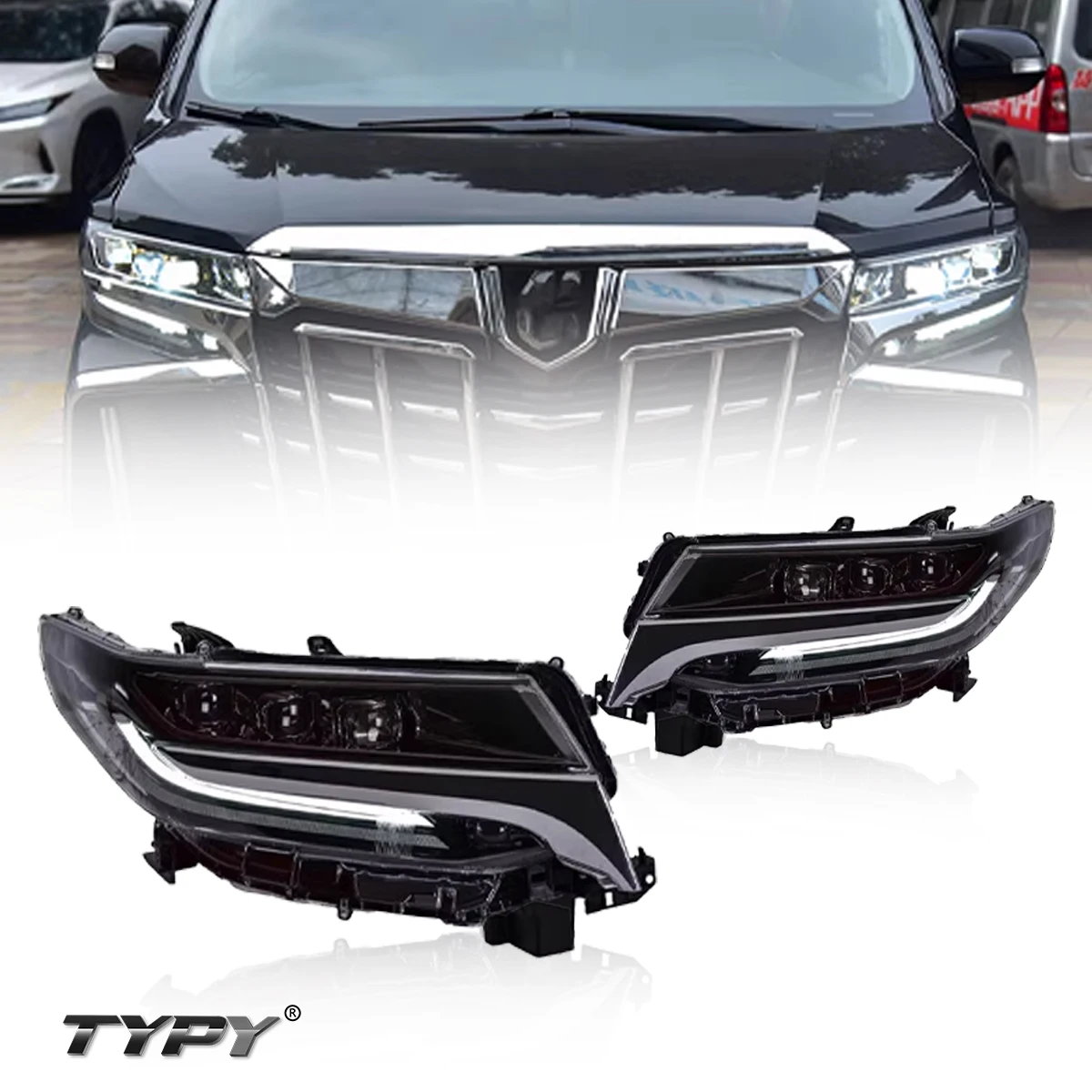 

TYPY New LED Headlight Upgrade Modified Full Head Lamp For Toyota Alphard 3 led 2018-2021 Turn Signals Daytime Running Lights