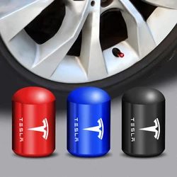 Cubiertas de válvula de neumático de rueda de coche, insignias de aleación de aluminio 3D, 4 piezas, accesorios para Tesla Model 3, Model S, X Y Roadster Space X