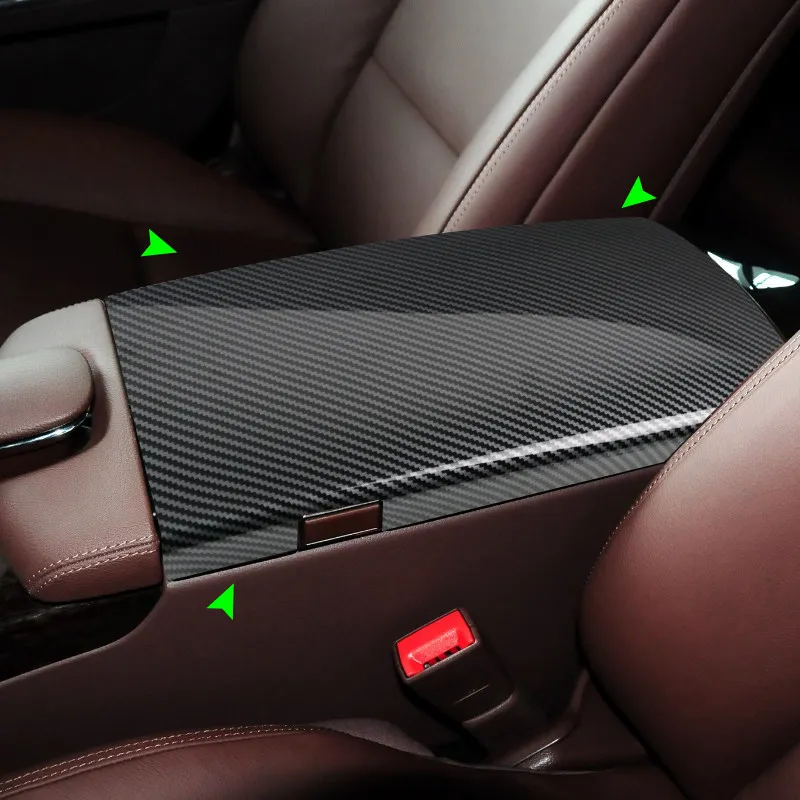 Carbon Texture Car Accessories Center Control Armrest Box Cover Trim ABS For Mercedes Benz S Class W221 2008 2009 2010 2011 2012