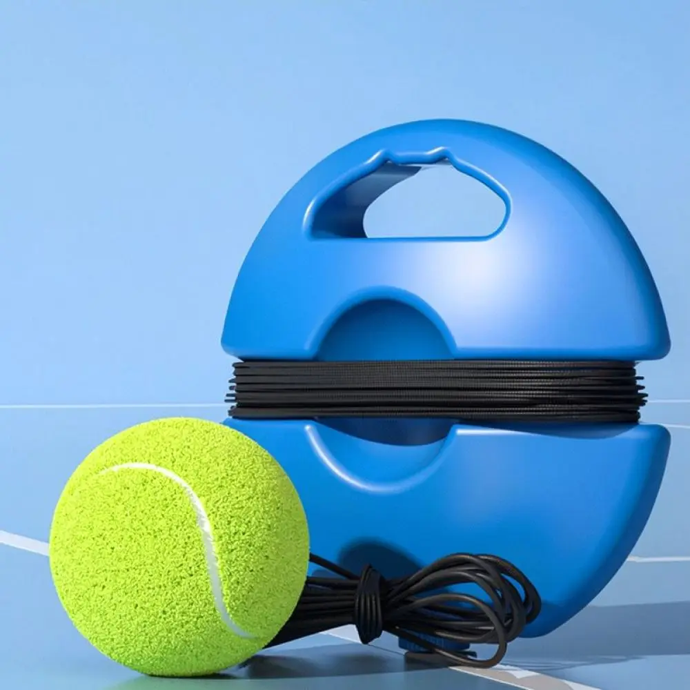 Tennis Training Tool Single Player Practice Base With Elastic Cord Rebound Ball Self Study Swing Trainer Gear Fitness Set