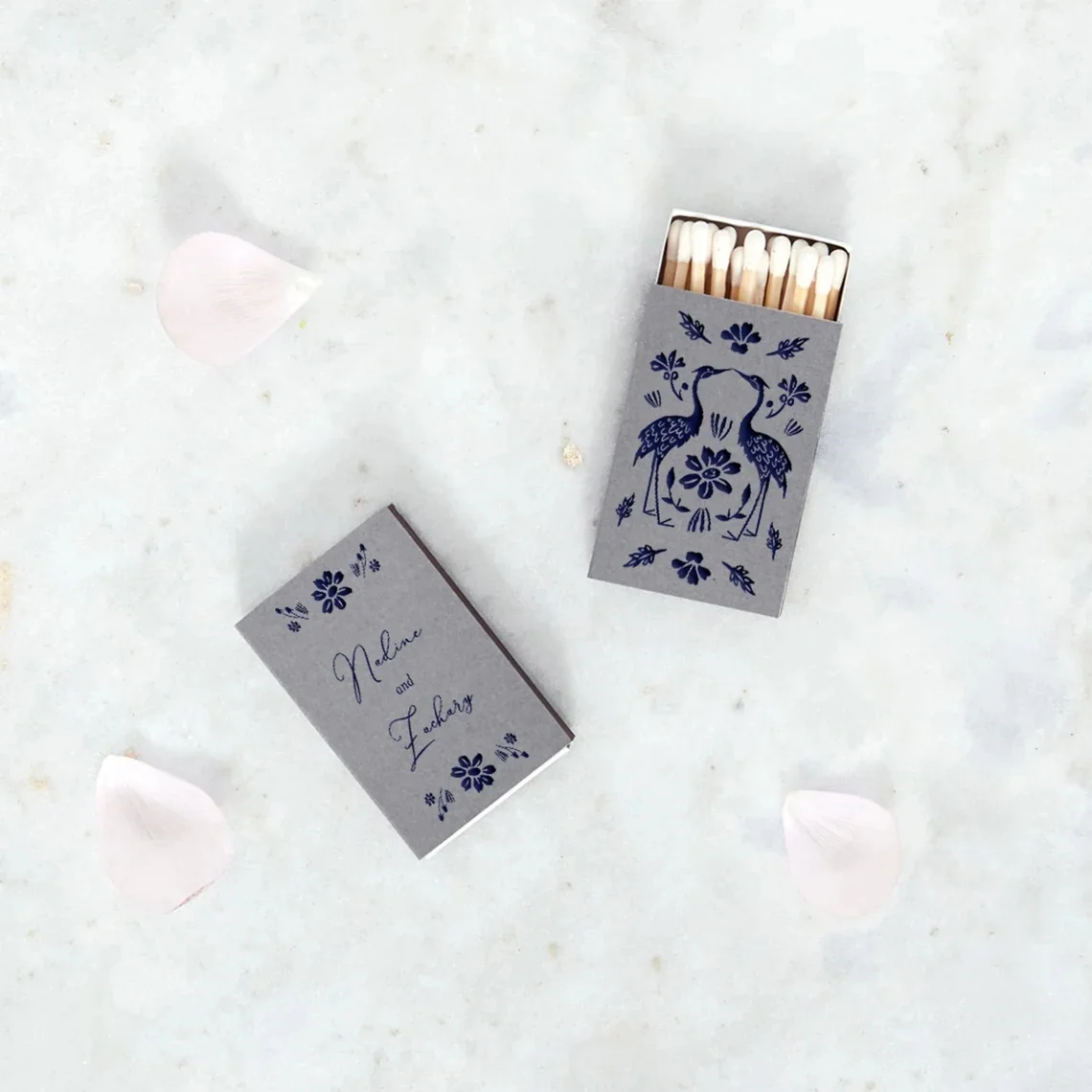 

Custom Matchboxes - Wildflower Love Cranes - Wedding Favors, Wedding Matches, Wedding Decor, Personalized Matches, Custom Matchb