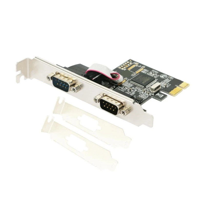 

652F 2-Port PCIE RS232 Serial Port Card PCIE X1 X4 X8 X16 RS232 Card PCIE Data Transfer 115200bps Low Profile Bracket