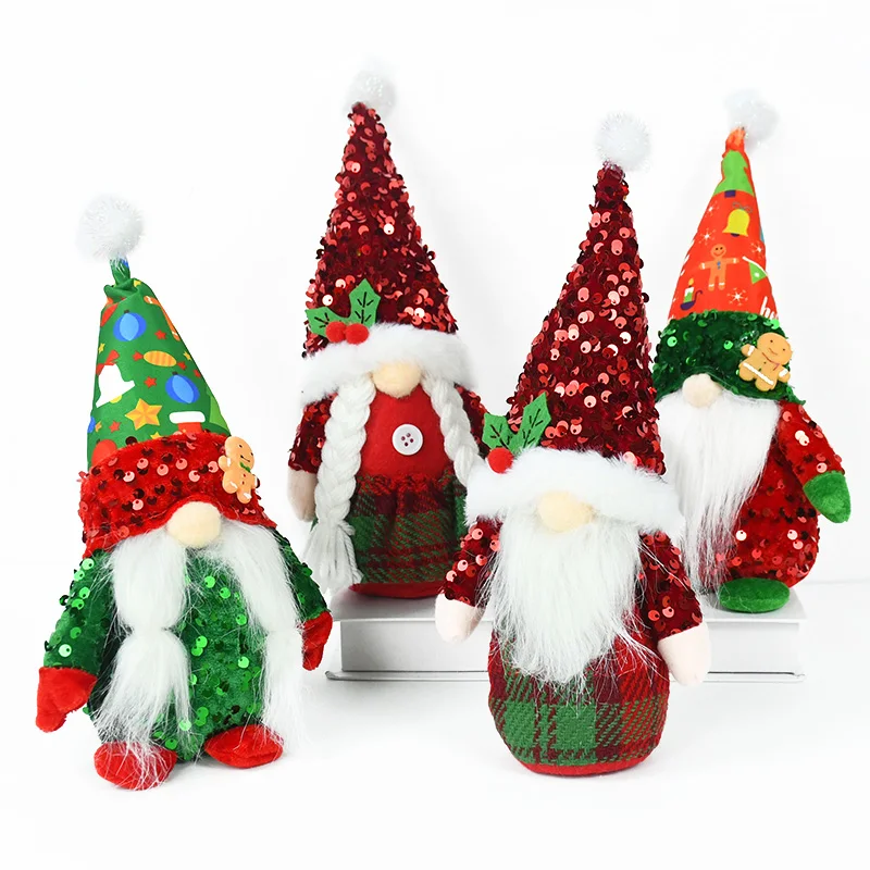 Holiday Faceless Gnome Swedish Tomte Sequin Christmas Elf Decoration Ornaments Wedding New Year Gifts Swedish Gnome Winter Decor