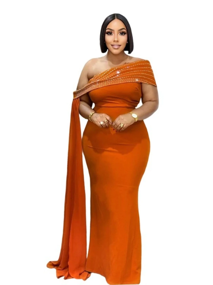 

Dashiki African Dresses for Women Elegant 2025 Autumn African Long Sleeve O-neck Polyester Party Evening Long Maxi Dress Gowns