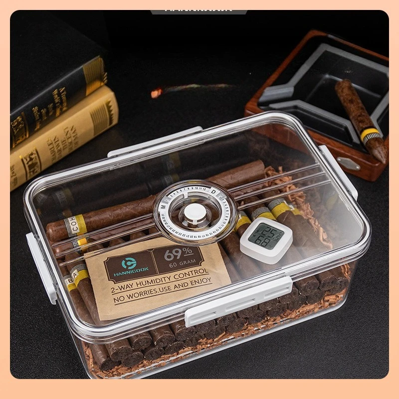 

Большой герметичный туристический хьюмидор — портативный портсигар с контролем влажности и надежным замком