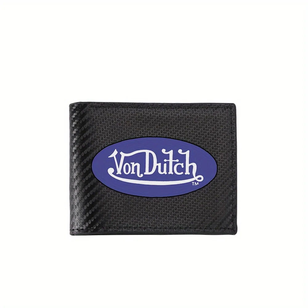 Von Dutch oval logo white text Men's Wallets Simple Business Modern Stylish Printing Design Gifts For Father Boyfriend Christmas