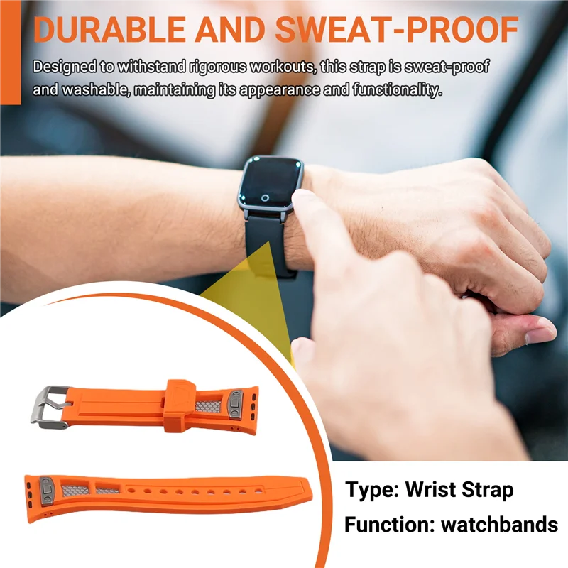 HFES Strap For  Watch Band 49Mm Rubber Sport Bracelet Wristband Replacement Accessories