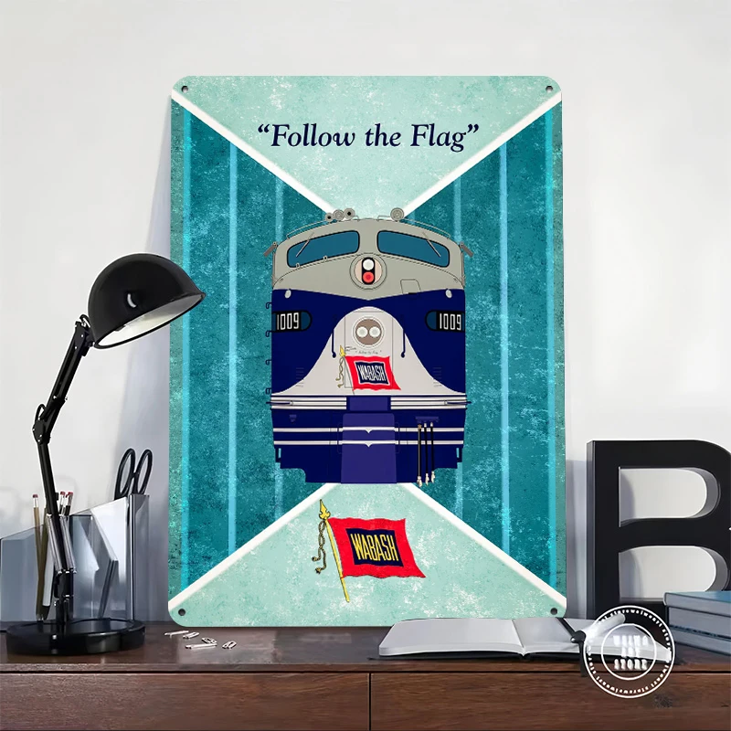 Follow the Flag Tin Poster Customized Wall Art Retro Vintage Metal Signs for Fans Room Office Decoration Gaming Home Decor Items