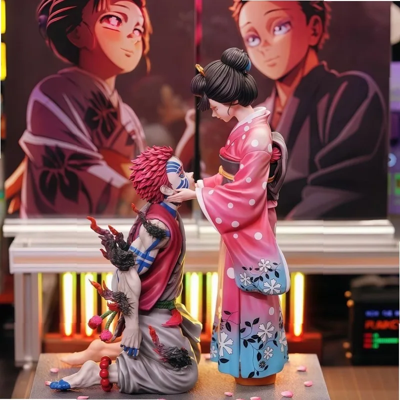 Figura de Muichiro Akaza KoYuki de Demon Slayer Kimetsu no Yaiba, modelo de escritorio, pareja de personajes de anime, figura coleccionable, regalo.
