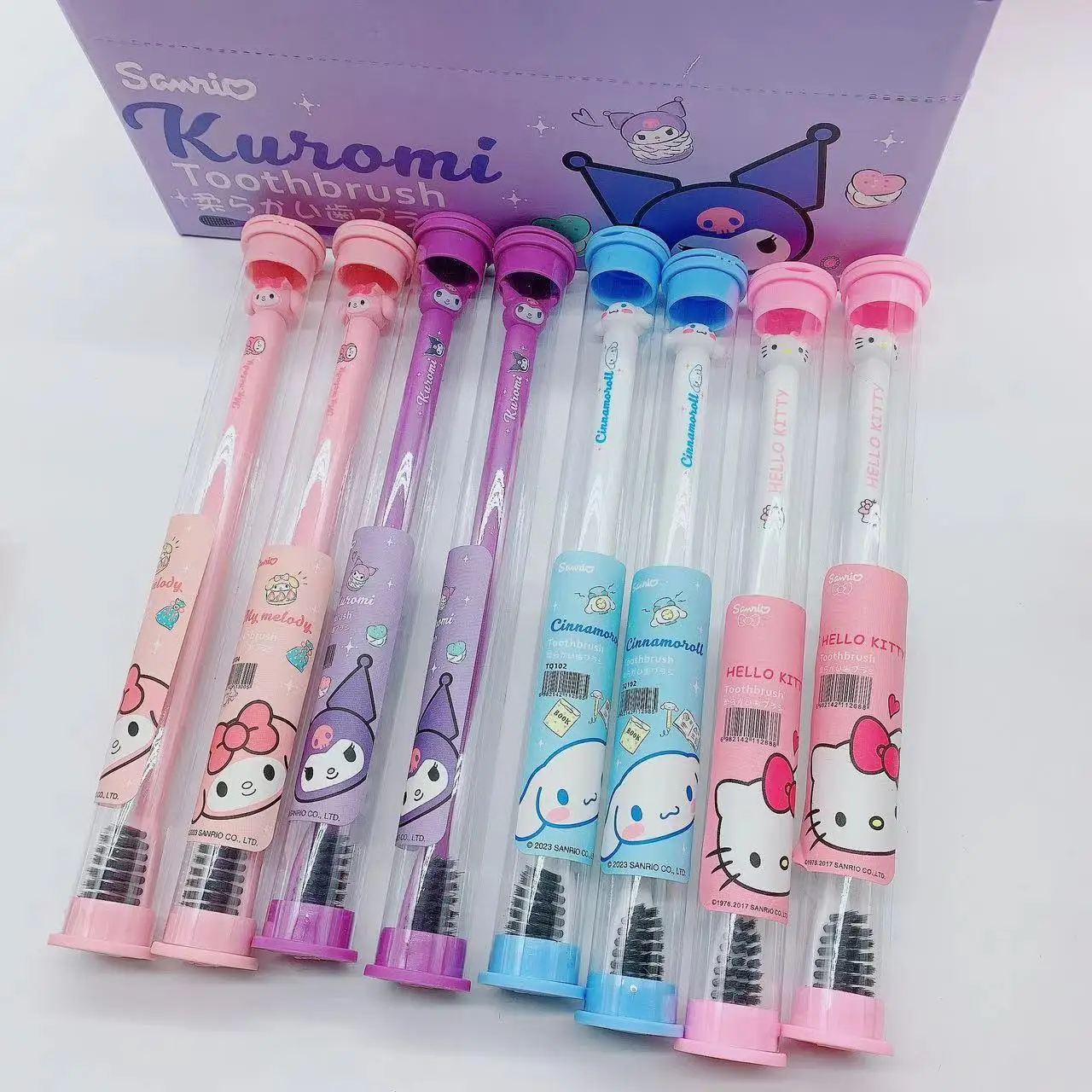 Hello Kitty Soft Toothbrush Cinnamoroll Kuromi Cartoon Student Adult Household Cleaning Toothbrush Travel Portable Child Gift