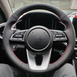 Braid Steering Wheel For Kia Forte s 2019 For KIA Optima 2018 2019 Car Interior Steering Wheel Hand-stitched Leather Cover