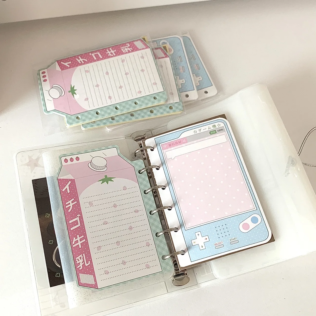 Isi Ulang Binder A7 M5 Tema Cokelat Pink, Memo Pad Bentuk Kustom, Lembar Catatan Gaya Korea Salt Punch Kawaii