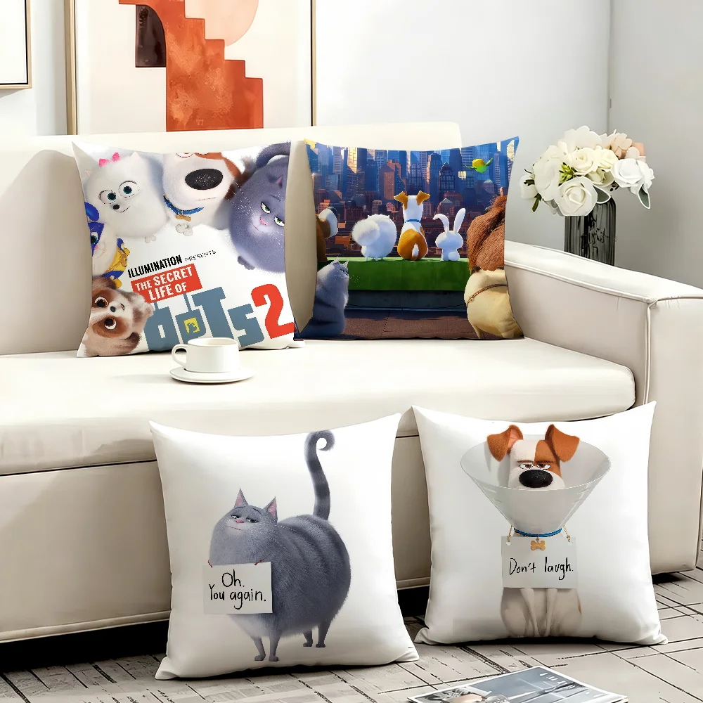 Cartoon THE S-SECRET LIFE OF P-PETS cushion cover Comfortable Decorative For Bedroom Living room Dormitory Picnic and Holiday