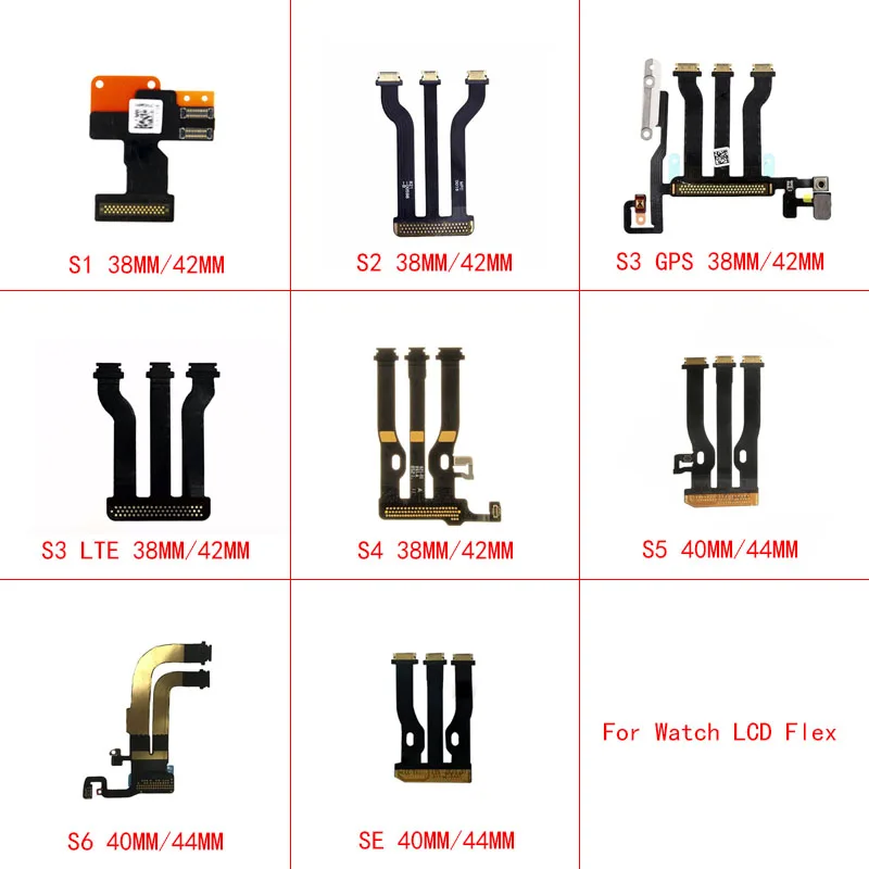 38MM 40MM 42MM 44MM LCD Display Touch Screen Connector Flex Cable Ribbon For Apple Watch Series S1 S2 S3 S4 S5 S6 SE LTE GPS