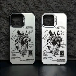 Creative Heart Medical Cardiovascular For iPhone Case 16 15 14 13 12 11 Pro XR XS Max 7 8 Plus Phone Shockproof Soft Y2K Cover