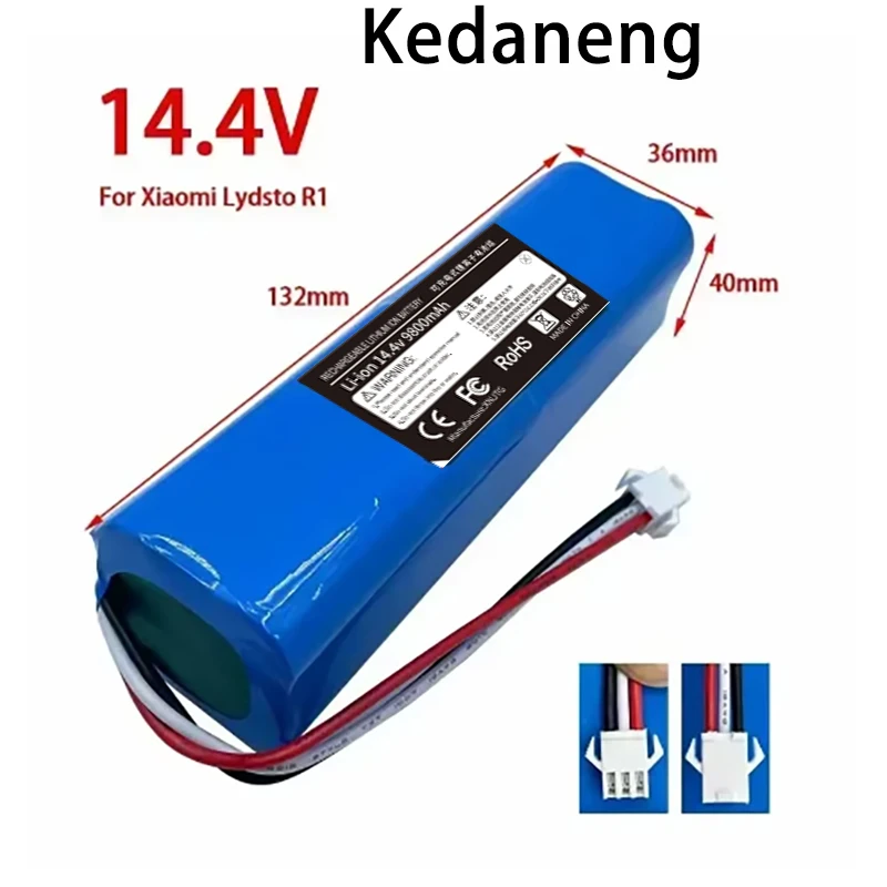 

Оригинальный литиевый аккумулятор 14.4V 4S2P 5200mAh 6500mAh 12800mAh для Xiaomi, Viomi S9, Lydsto R1, Roadmi, Eve Plus