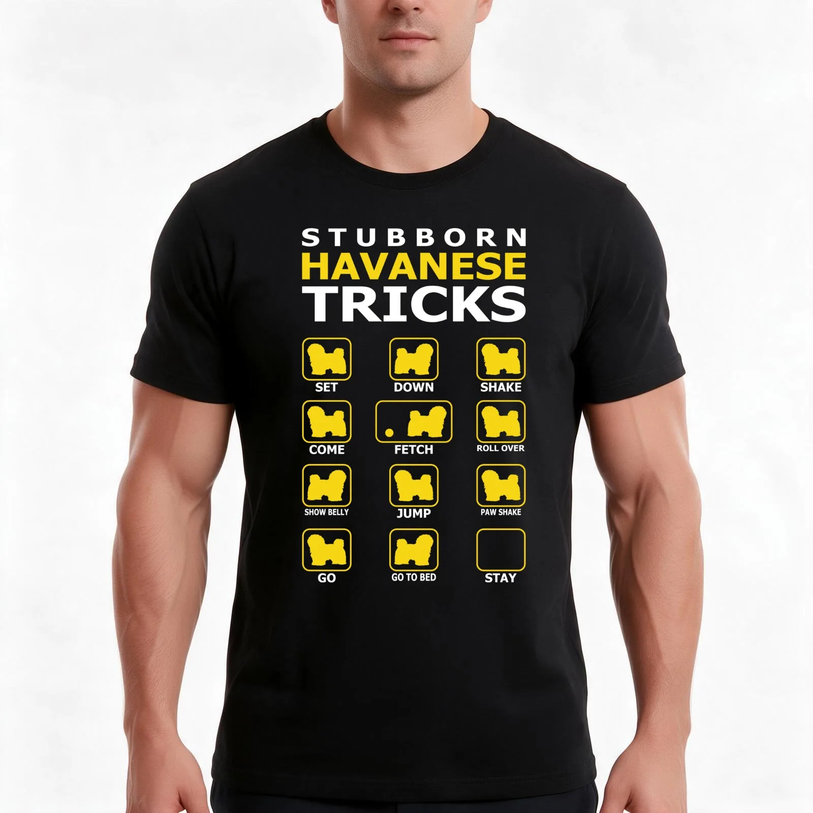 Stubborn Havanese Dog Tricks Funny Tshirt T-Shirt Summer Casual Cotton Tee Oversized Streetwear Tops Vintage Graphic Print