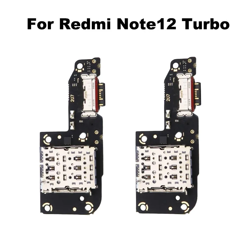 For Xiaomi Redmi Note 12 Turbo Fast USB Charging Dock Port Mic Microphone Connector Board Flex Cable Repair Parts Global