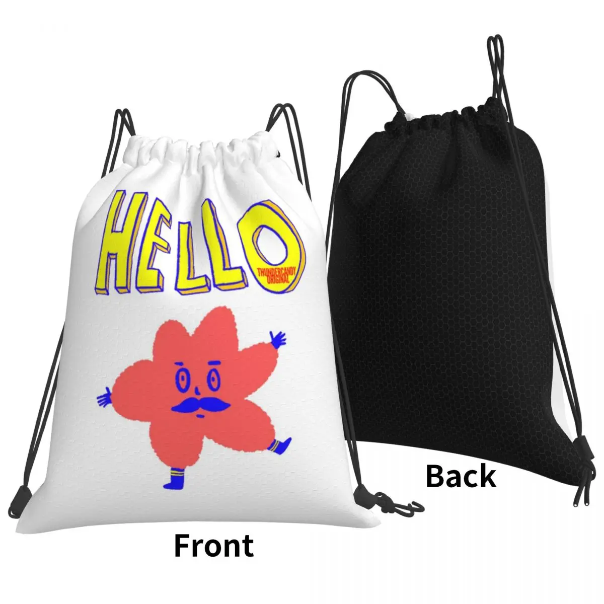 Hello Backpacks Casual Drawstring Bags Sundries Bag Book Bags for Travel Students